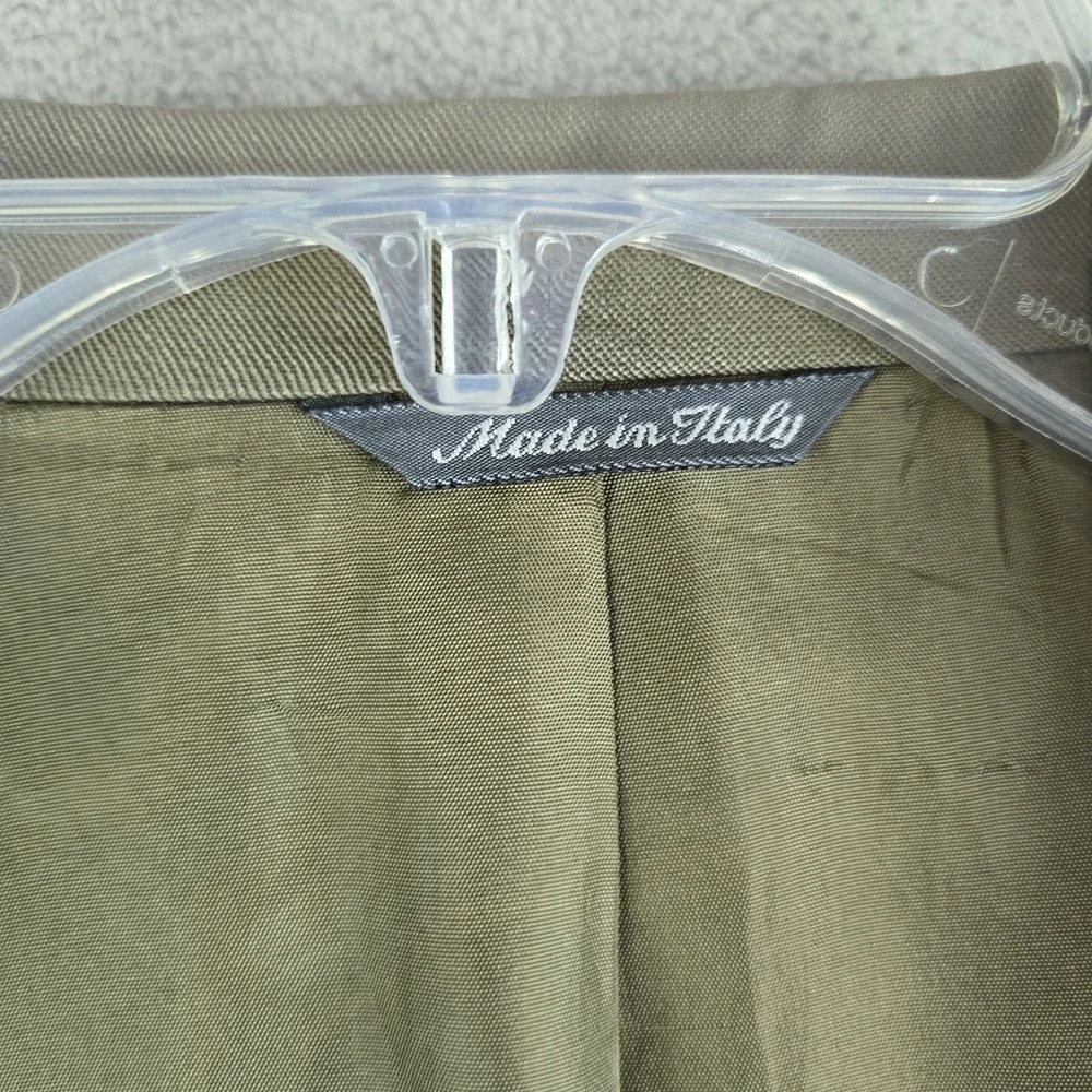 Vintage Lizi Rossi Blazer Men Olive Green Wool Double Breasted Pura Lana Vergine